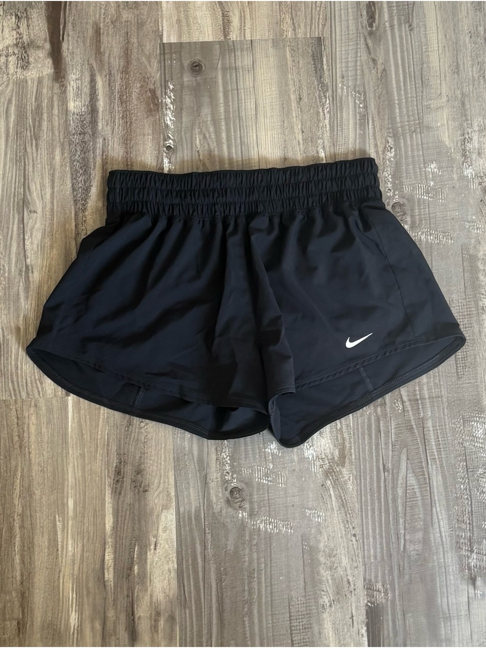 Nike Black Women's Athletic Running Shorts with White Swoosh